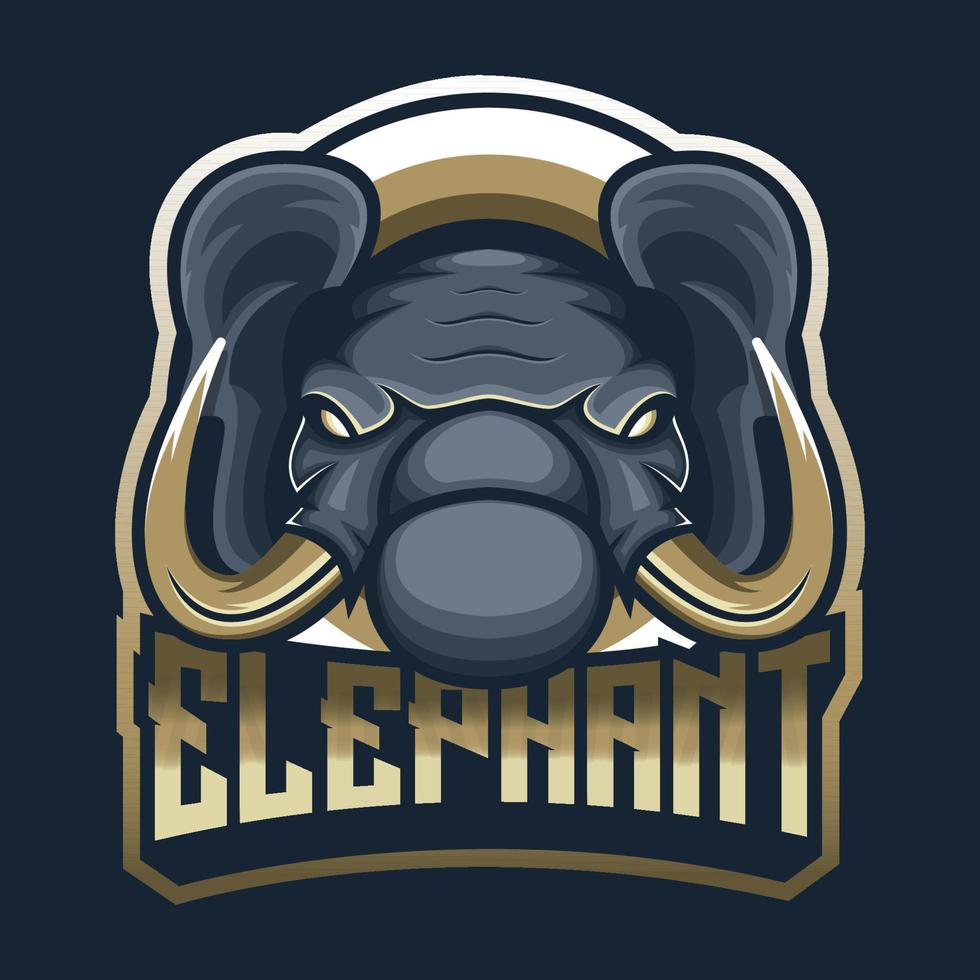 logo de mascotte d'éléphant bon usage pour l'insigne d'emblème d'identité de symbole et plus vecteur