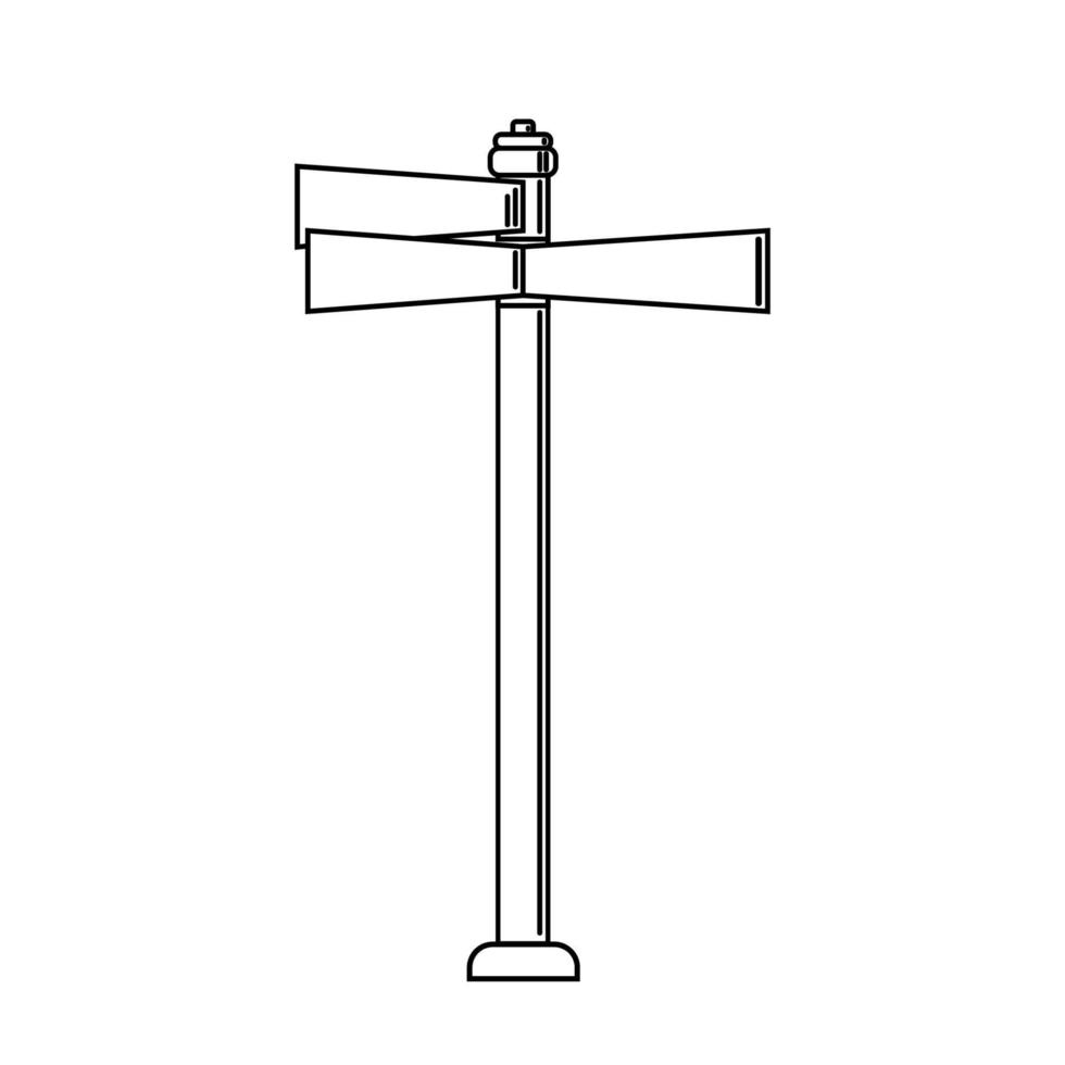 icône de panneau de signalisation pour la ville et le terrain. dessinés à partir de formes simples. tourisme. panneau indiquant dans quelle direction se trouve la ville. image vectorielle d'objets sur fond blanc vecteur