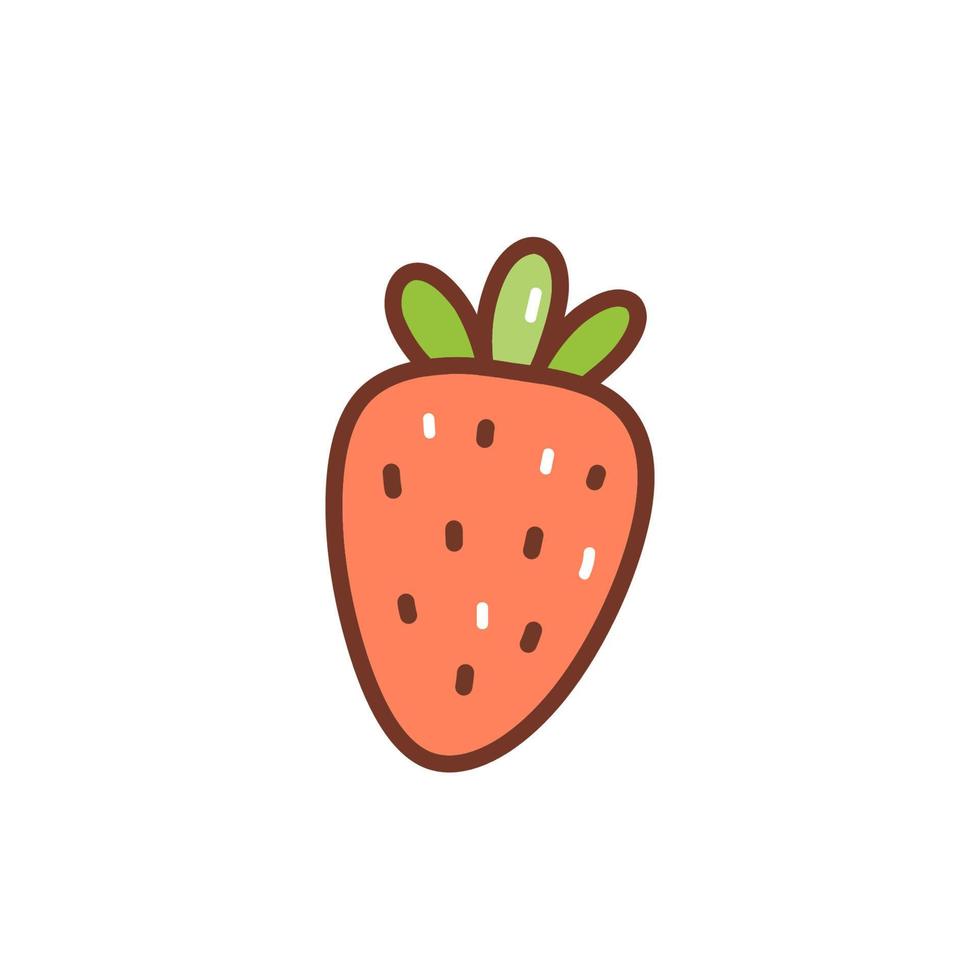 fraise mignonne isolé sur fond blanc. illustration vectorielle dessinée à la main dans un style doodle. parfait pour les cartes, logo, décorations, recettes, menu, divers designs. vecteur