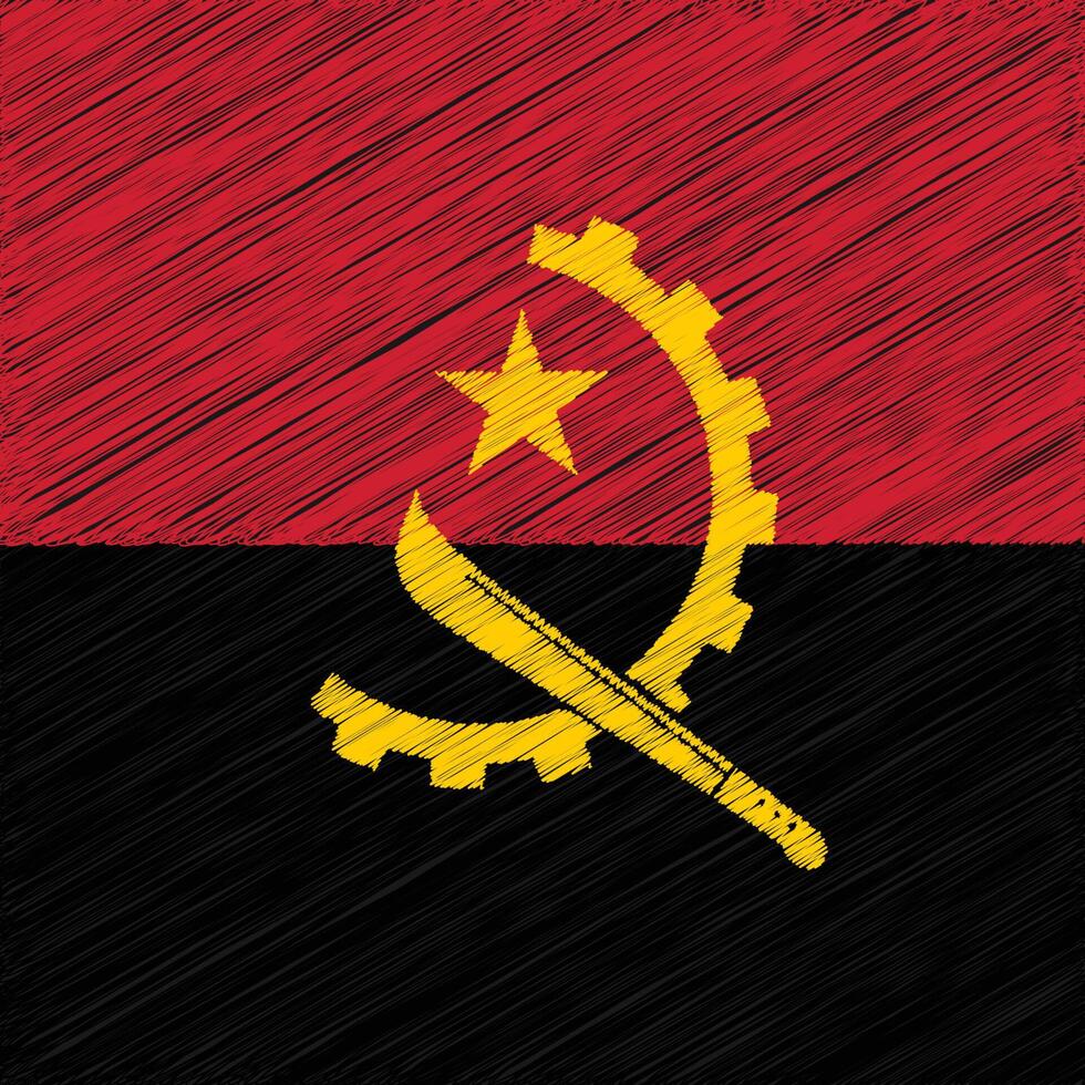 fête de l'indépendance de l'angola 11 novembre, conception de drapeau carré vecteur