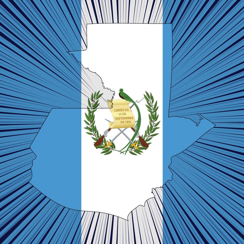 conception de la carte du jour de l'indépendance du guatemala vecteur