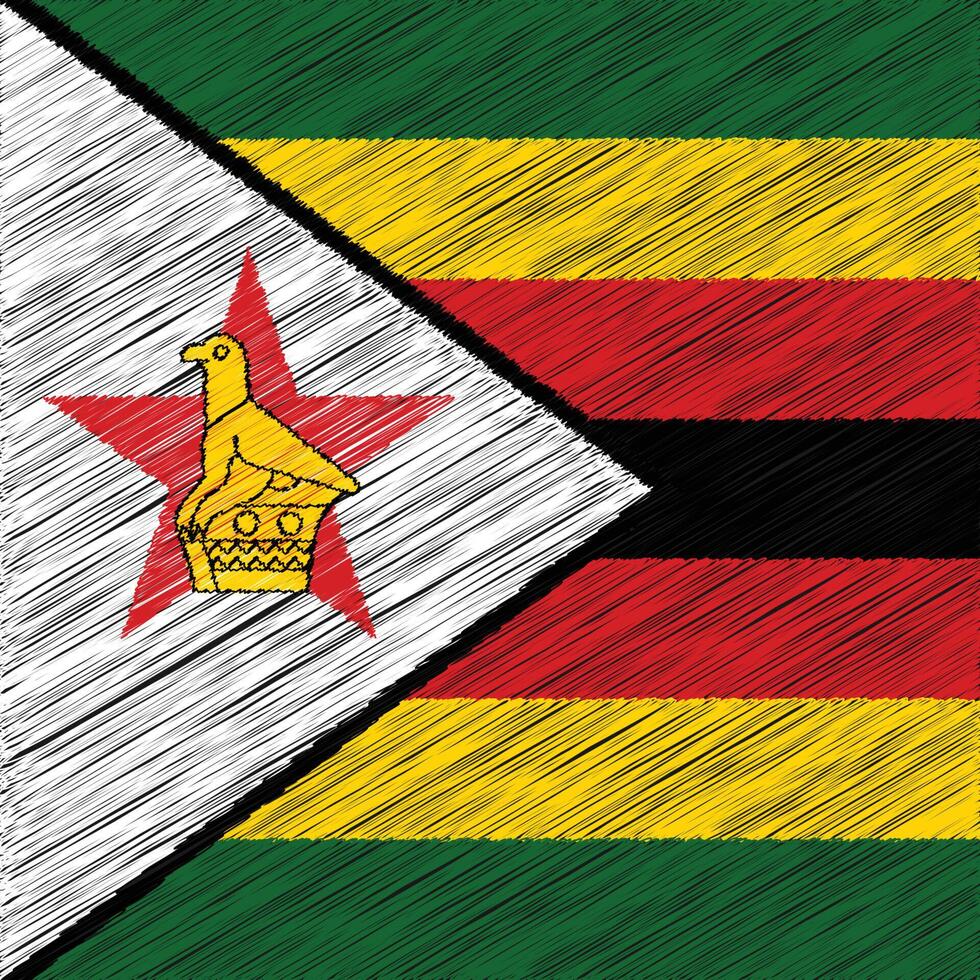 fête de l'indépendance du zimbabwe 18 avril, conception de drapeau carré vecteur