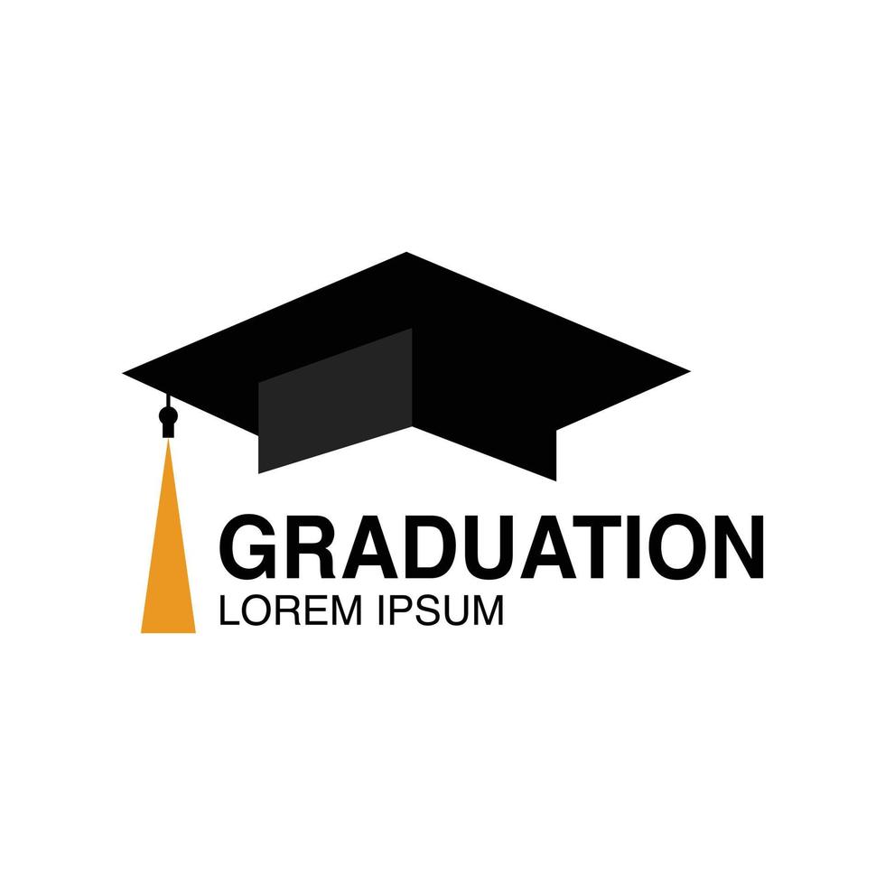 silhouette d'une toge noire sur fond blanc. silhouette du chapeau de graduation des étudiants de dernière année. symbole d'icône d'enseignement supérieur modifiable au format eps10. intelligence, réalisation, célébration. vecteur