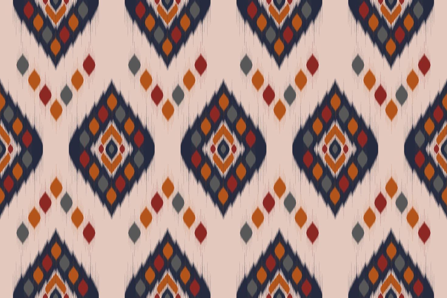 modèle sans couture ikat ethnique en tribal. conception pour le fond, papier peint, illustration vectorielle, tissu, vêtements, batik, tapis, broderie. vecteur