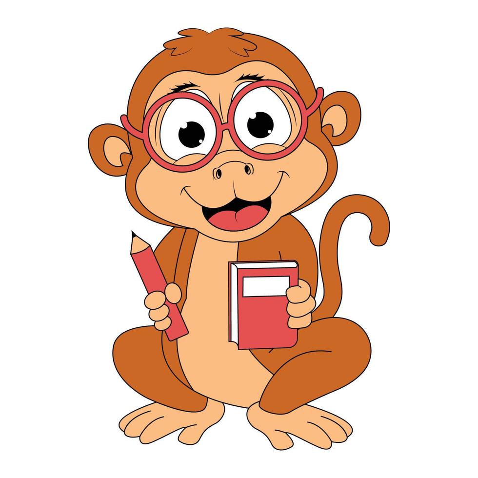 graphique de dessin animé animal singe mignon vecteur