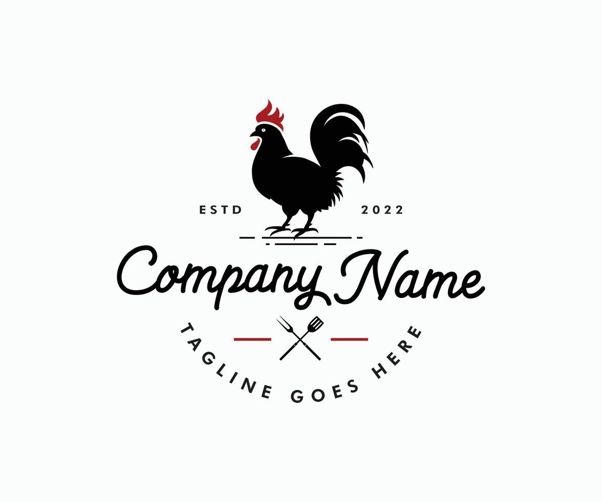 modèle de logo de coq premium vecteur