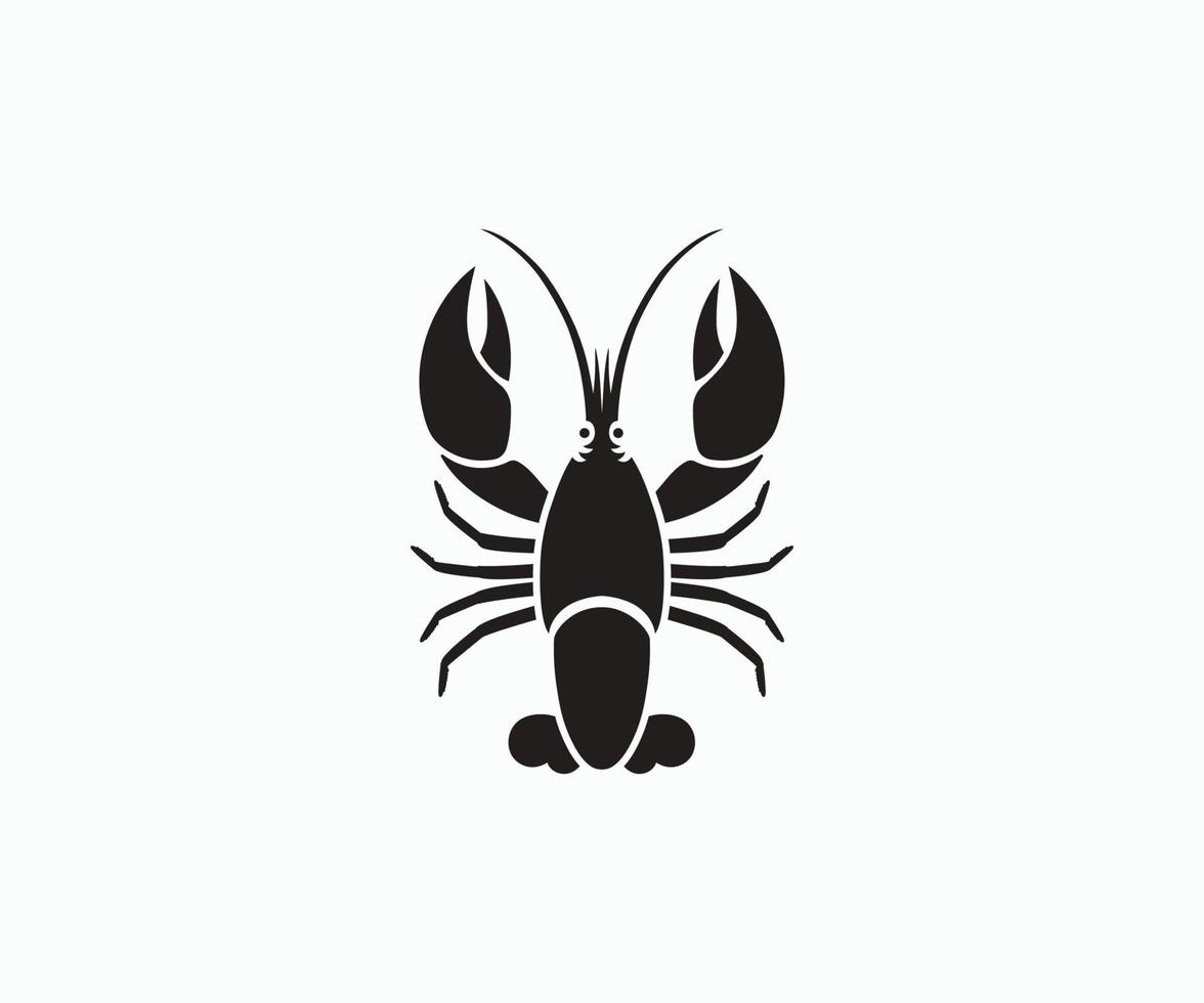 icône de silhouette de homard sur fond blanc. modèle d'icône de vecteur d'écrevisses.