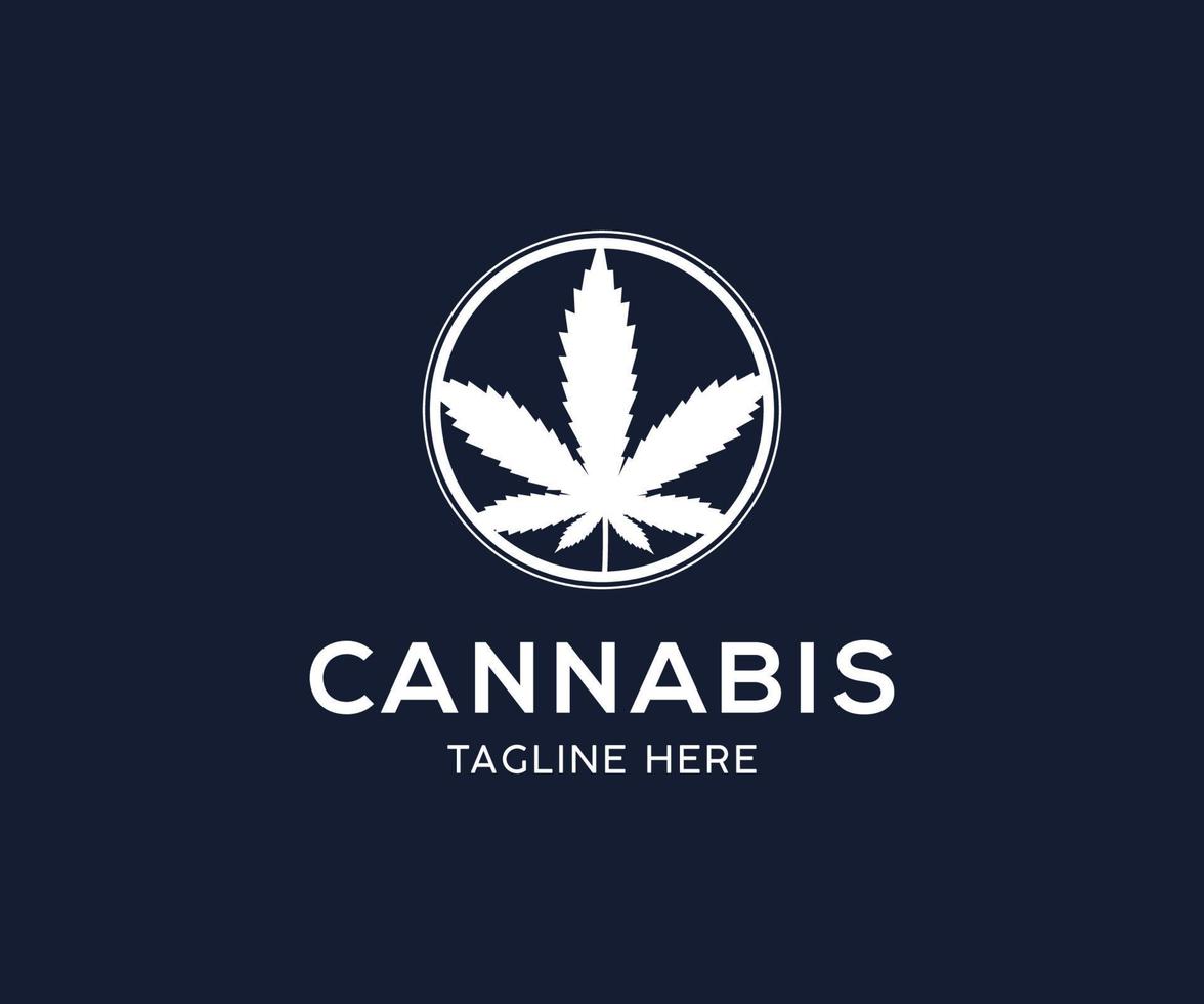 création de logo de cannabis feuille de chanvre vecteur
