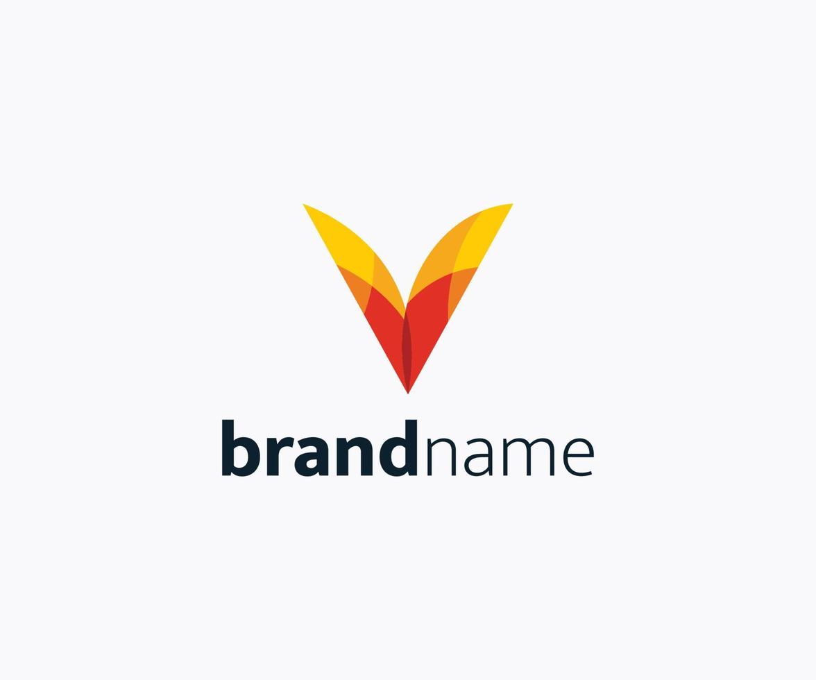 lettre v logo design style minimal vecteur