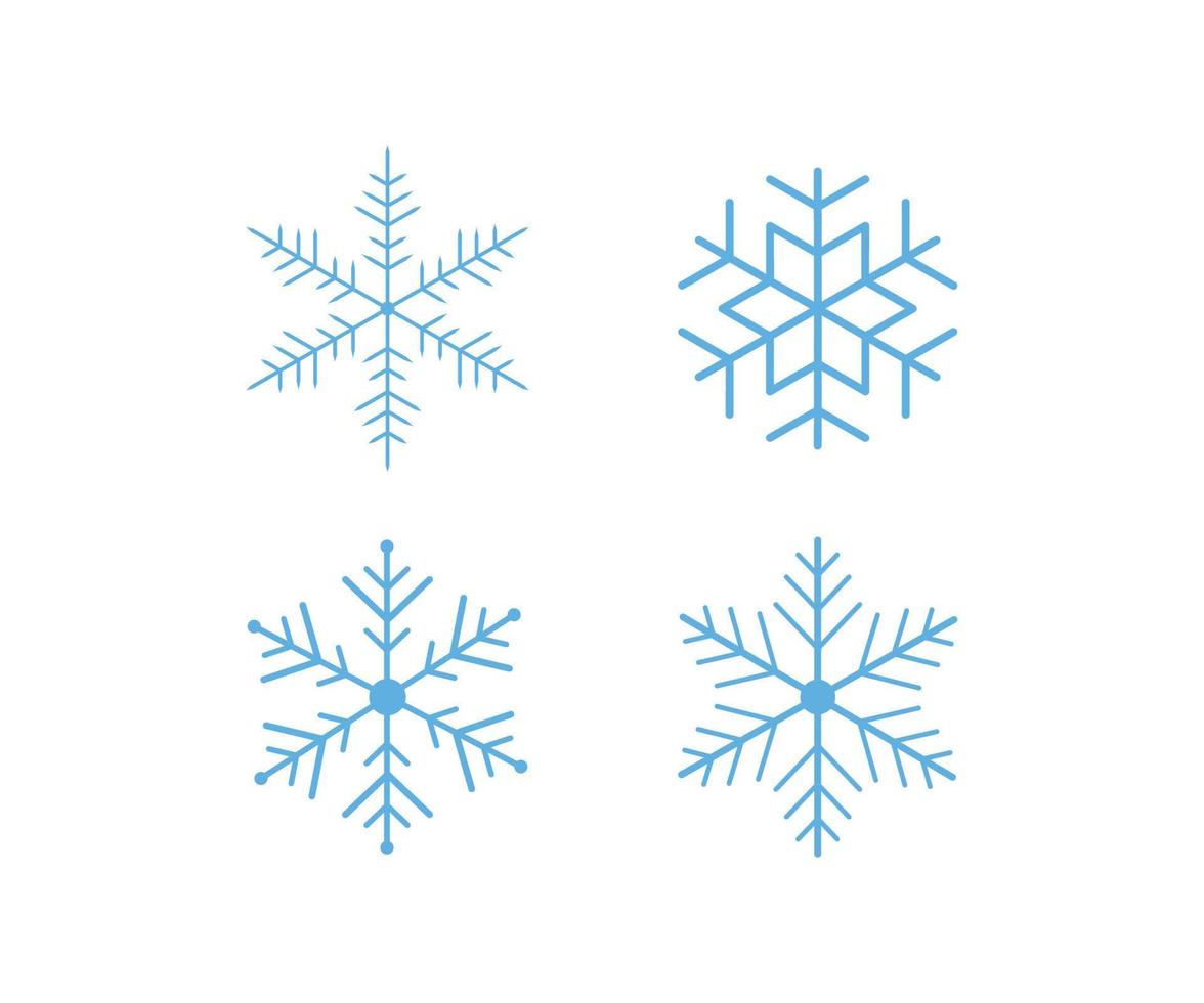 ensemble de logos vectoriels de flocons de neige, illustration de noël, symbole, icône vecteur