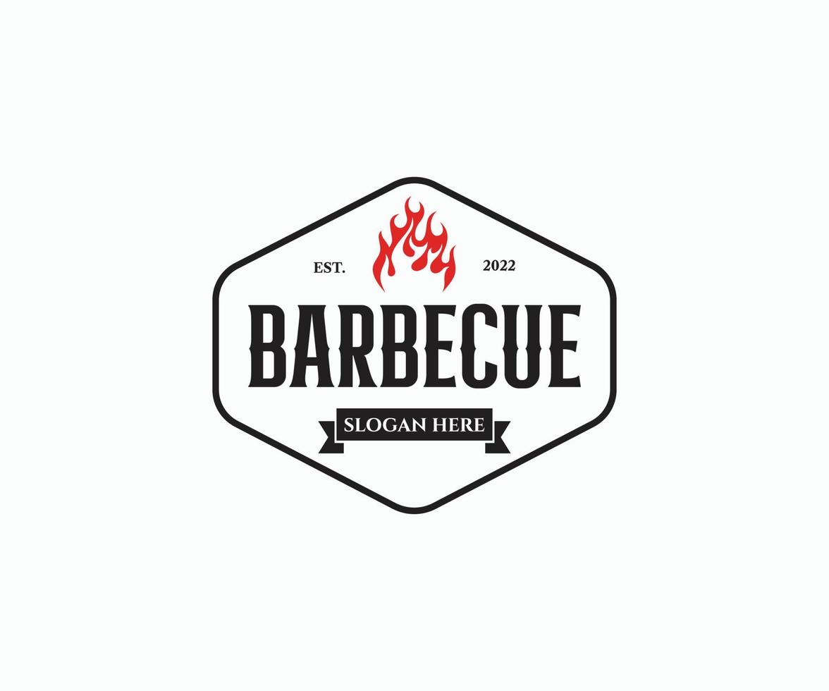 modèles de logo de gril chaud logo de barbecue, création de logo de restaurant. vecteur