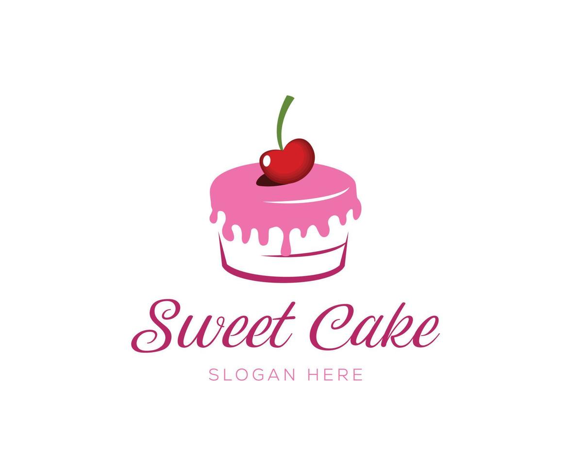 modèle de logo de gâteau sucré. logo de gâteau de boulangerie. vecteur