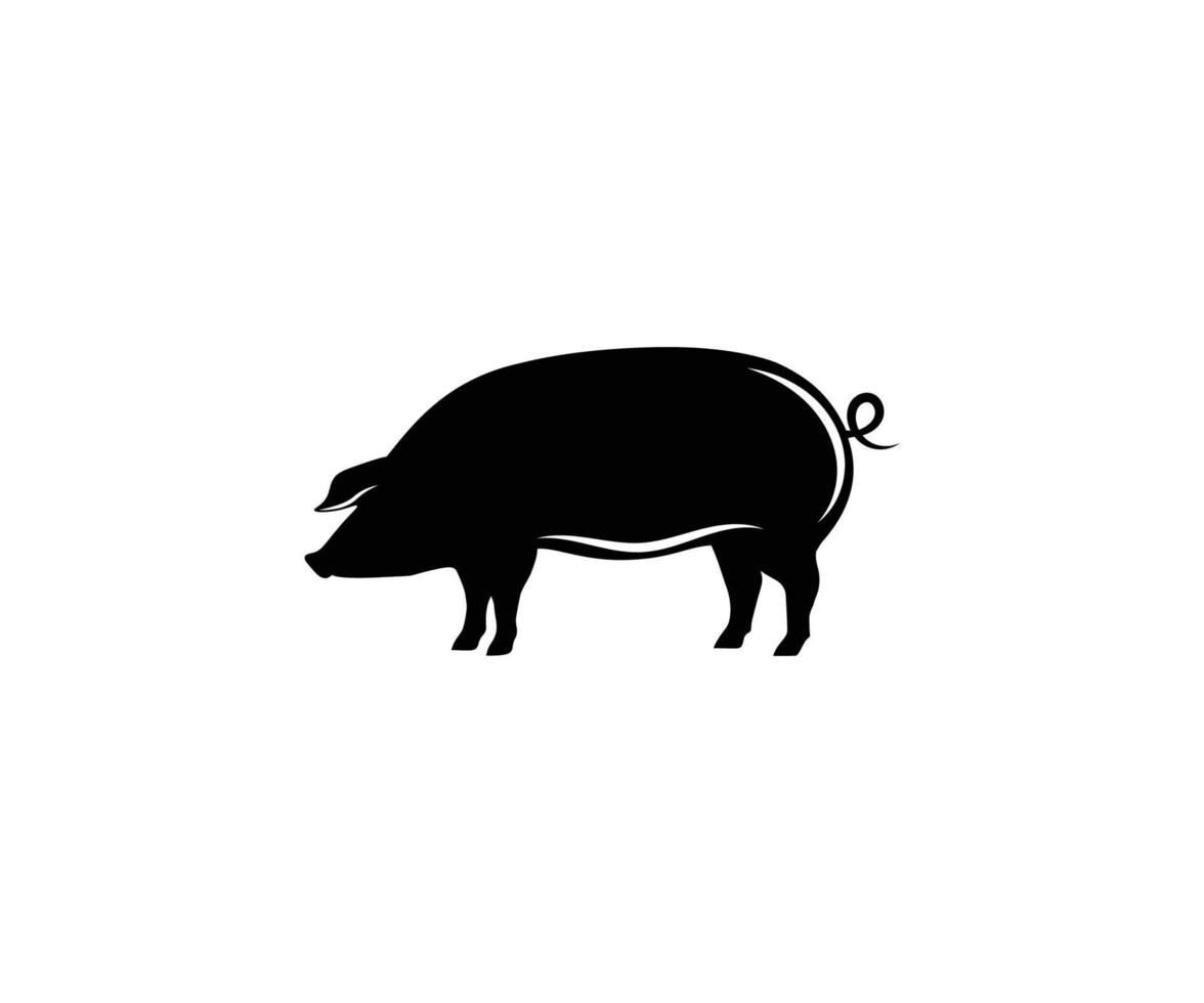 icône de cochon silhouette. modèle de conception de vecteur de porc.