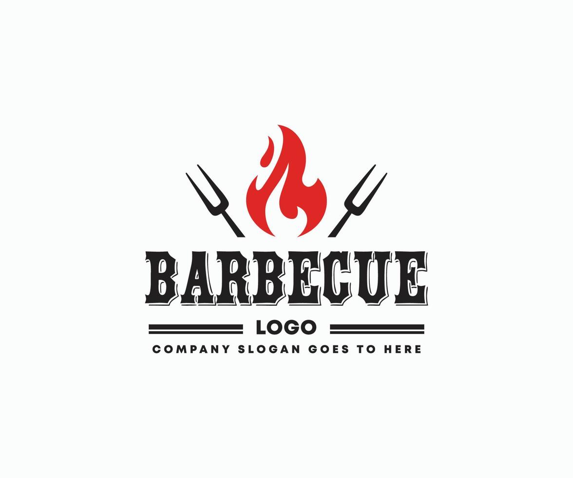 modèles de logo de barbecue chaud. création de logo barbecue barbecue. vecteur