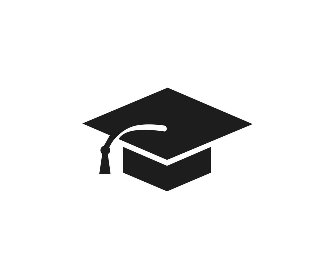 graduation cap icône vecteur noir