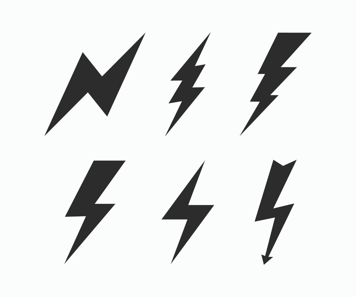 vecteur d'icône de foudre éclair. illustration de symbole flash. ensemble d'icônes de flash d'éclairage.