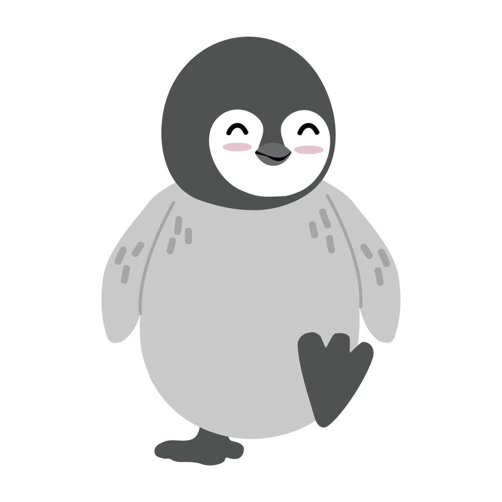 heureux, dessin animé, pingouin, caractère, vecteur