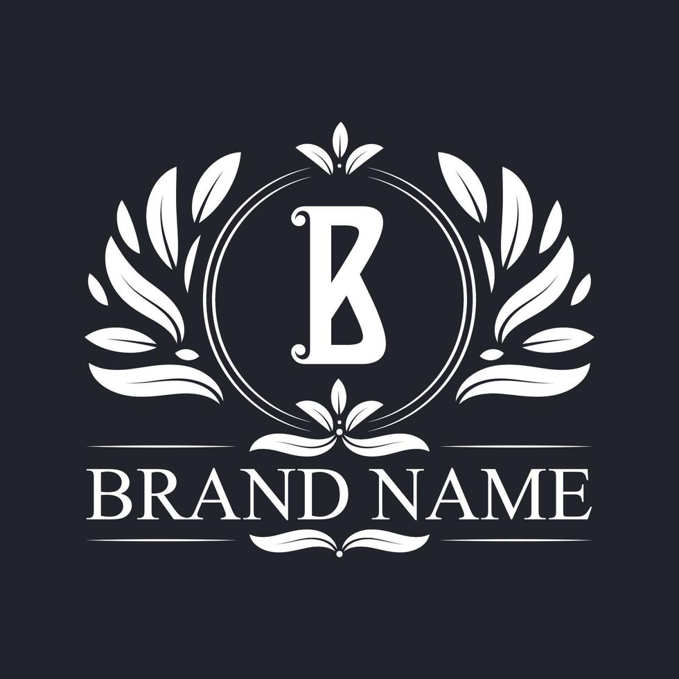 création de logo lettre b. logo luxueux de l'alphabet b, modèle de conception de logo de luxe ornemental vintage. vecteur