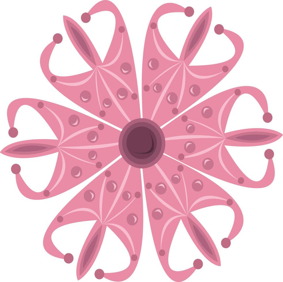 illustration vectorielle de fleur d'ornement rose pour la conception graphique et l'élément décoratif vecteur