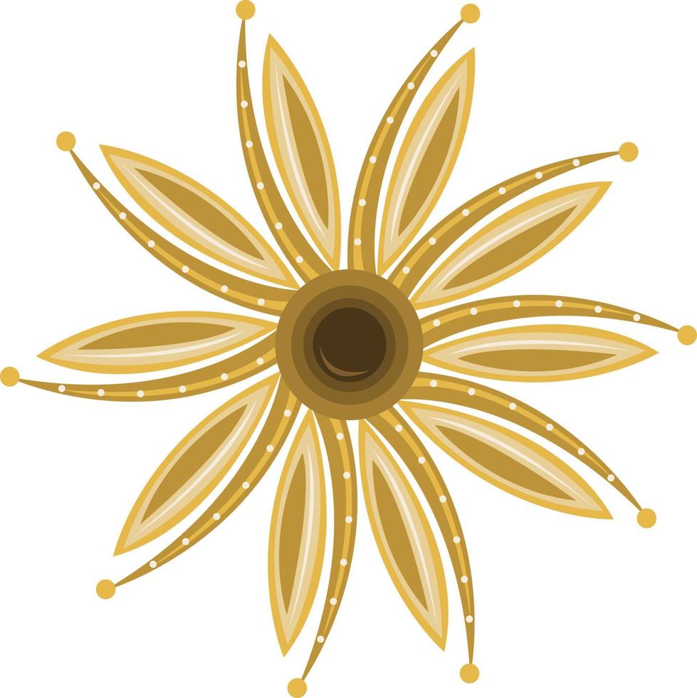 belle illustration vectorielle de fleur dorée pour la conception graphique et l'élément décoratif vecteur