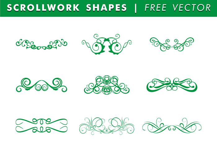 Formes scrollwork vecteur gratuit