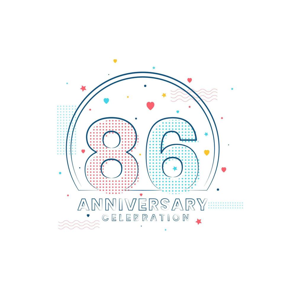Célébration du 86e anniversaire, design moderne du 86e anniversaire vecteur