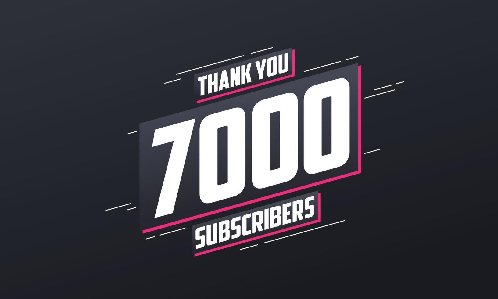 merci 7000 abonnés célébration de 7k abonnés. vecteur