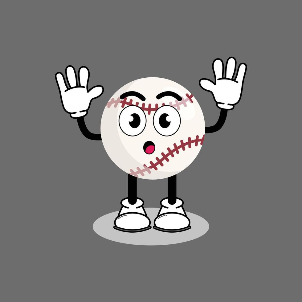 illustration vectorielle personnage de dessin animé graphique de mascotte mignonne de baseball avec pose. adapté à l'illustration de livres pour enfants. vecteur