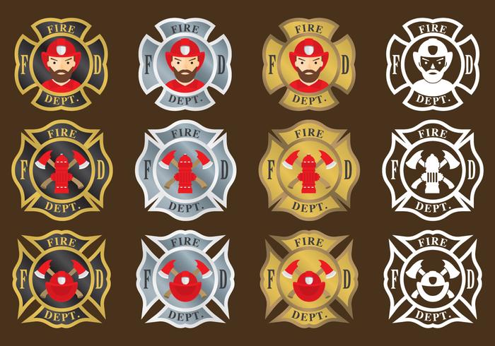 Emblèmes de pompiers vecteur