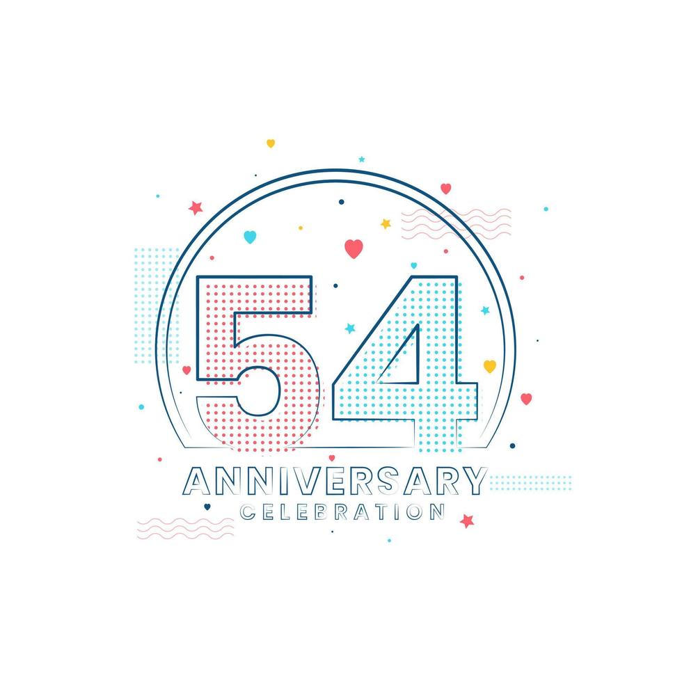Célébration du 54e anniversaire, design moderne du 54e anniversaire vecteur