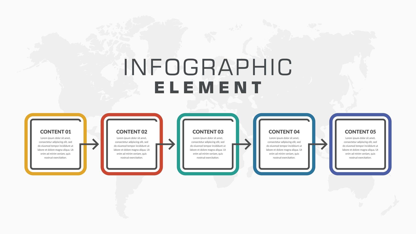 conception d'organigramme d'entreprise infographique coloré en 5 étapes vecteur