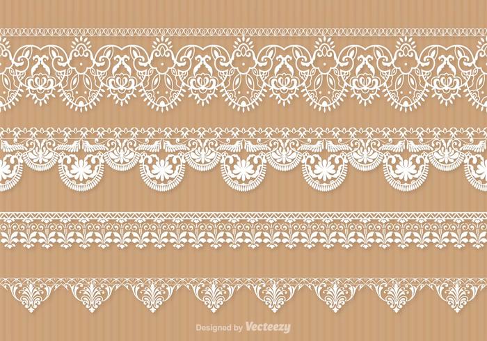 Ensemble de vignettes Lace Trim gratuit vecteur