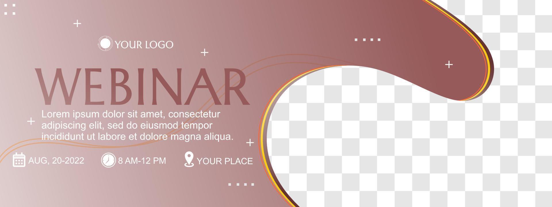 couverture de bannière de webinaire pour le modèle de médias sociaux. conception d'invitation avec fond géométrique marron vecteur