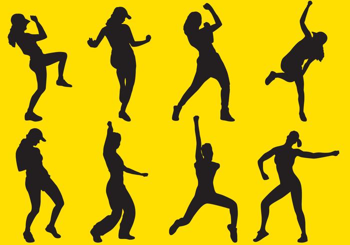 Silhouettes de Zumba vecteur