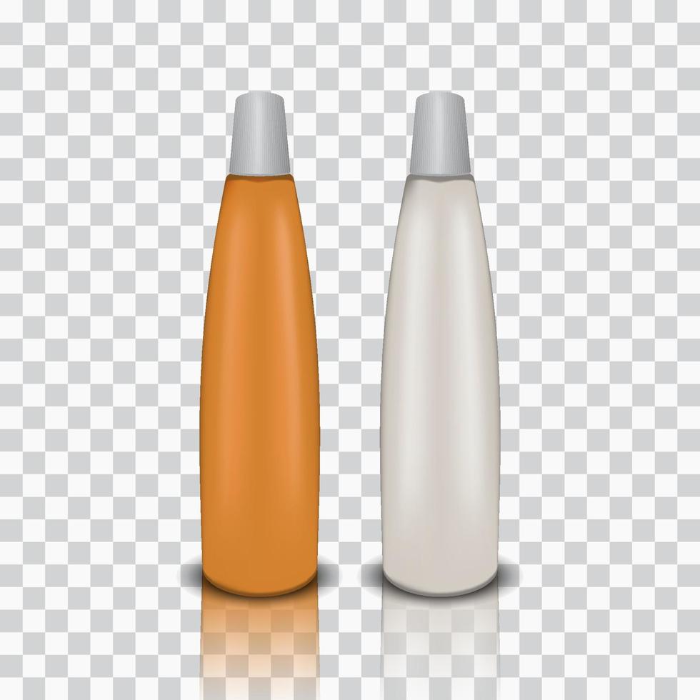 illustration vectorielle de sirop blanc et orange en bouteille vecteur