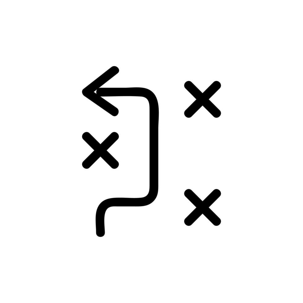 vecteur d'icône d'itinéraire. illustration de symbole de contour isolé