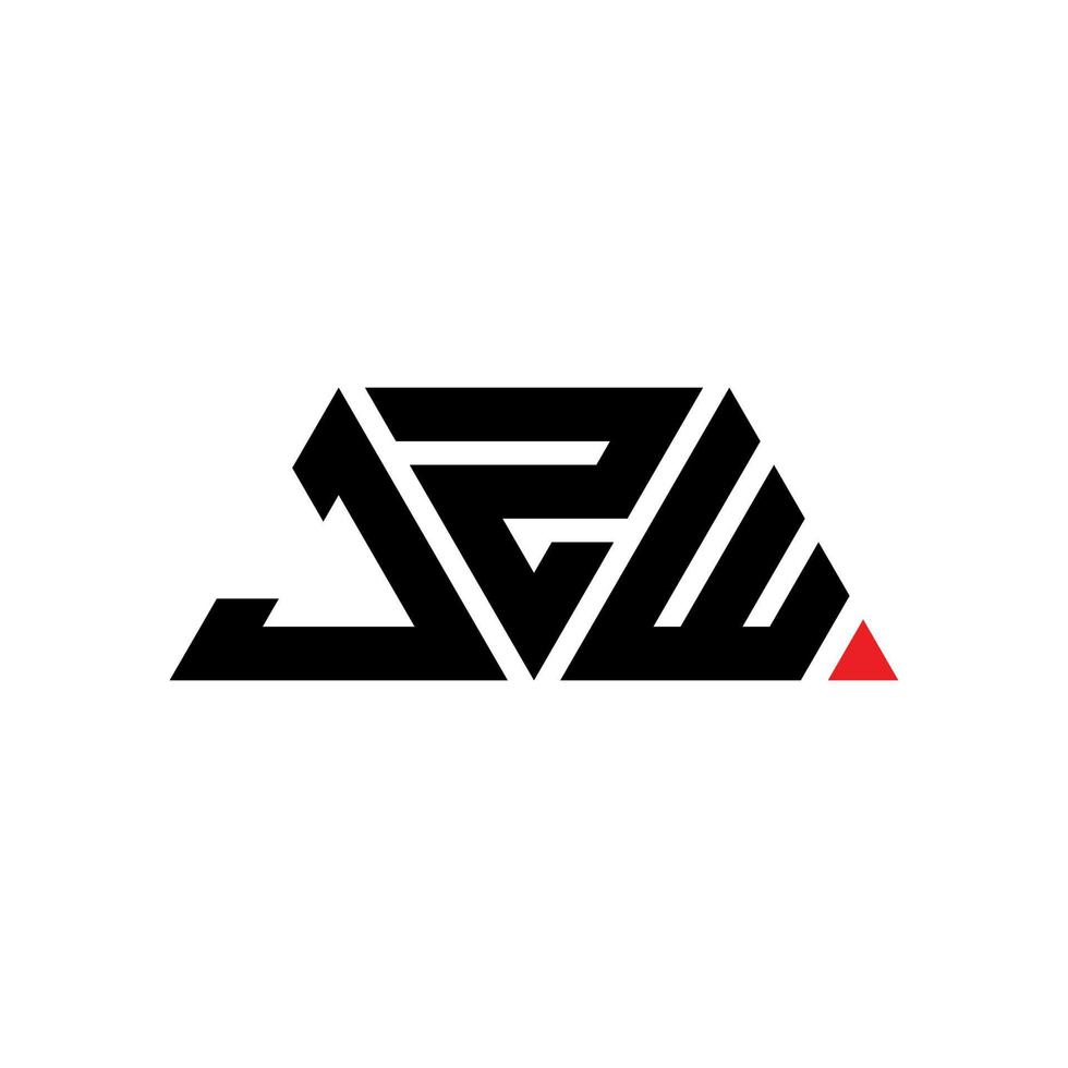 création de logo de lettre triangle jzw avec forme de triangle. monogramme de conception de logo triangle jzw. modèle de logo vectoriel triangle jzw avec couleur rouge. logo triangulaire jzw logo simple, élégant et luxueux. jzw