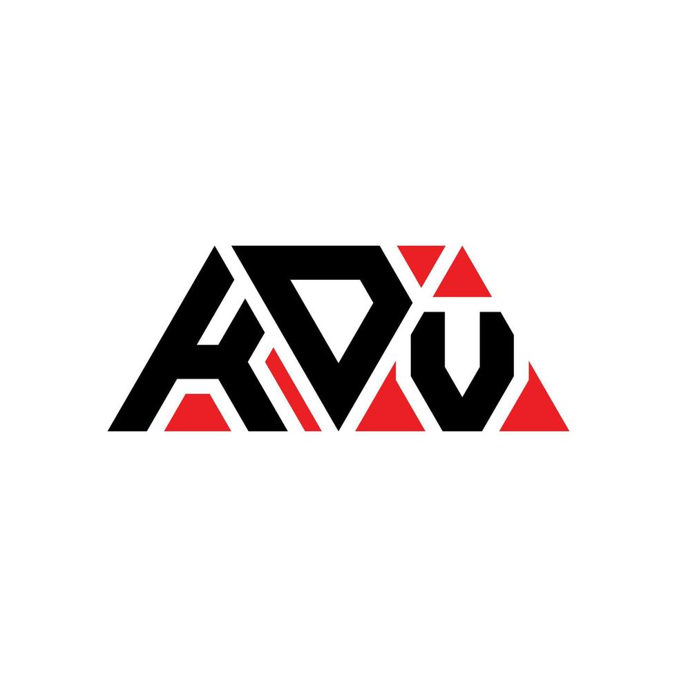 création de logo de lettre triangle kdv avec forme de triangle. monogramme de conception de logo triangle kdv. modèle de logo vectoriel triangle kdv avec couleur rouge. logo triangulaire kdv logo simple, élégant et luxueux. kdv