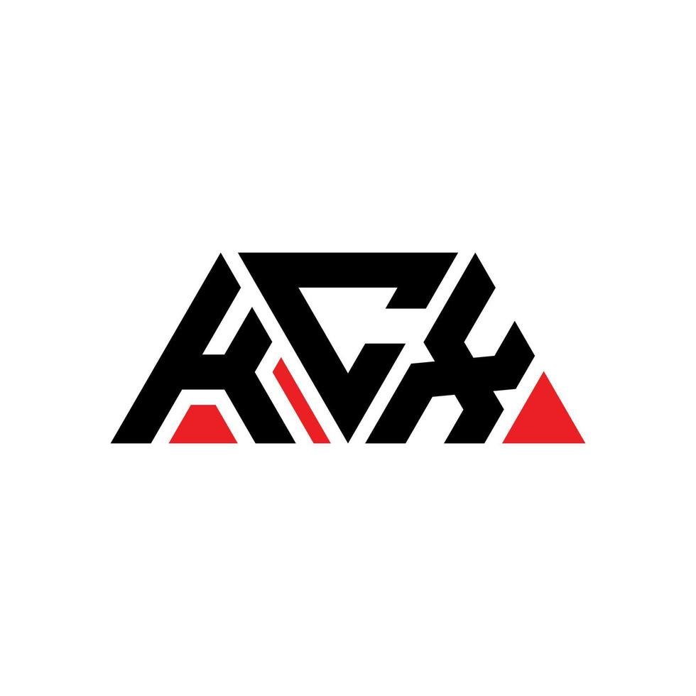 création de logo de lettre triangle kcx avec forme de triangle. monogramme de conception de logo triangle kcx. modèle de logo vectoriel triangle kcx avec couleur rouge. logo triangulaire kcx logo simple, élégant et luxueux. kcx