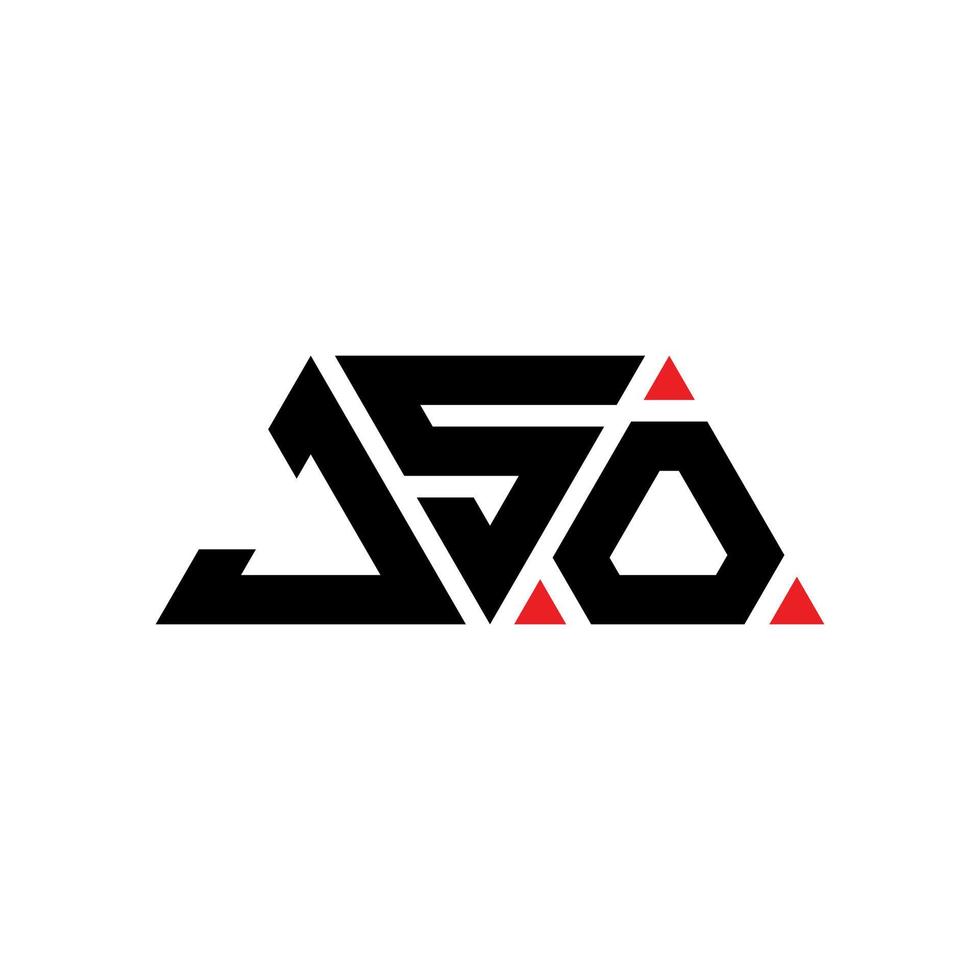 création de logo de lettre triangle jso avec forme de triangle. monogramme de conception de logo triangle jso. modèle de logo vectoriel triangle jso avec couleur rouge. logo triangulaire jso logo simple, élégant et luxueux. jso