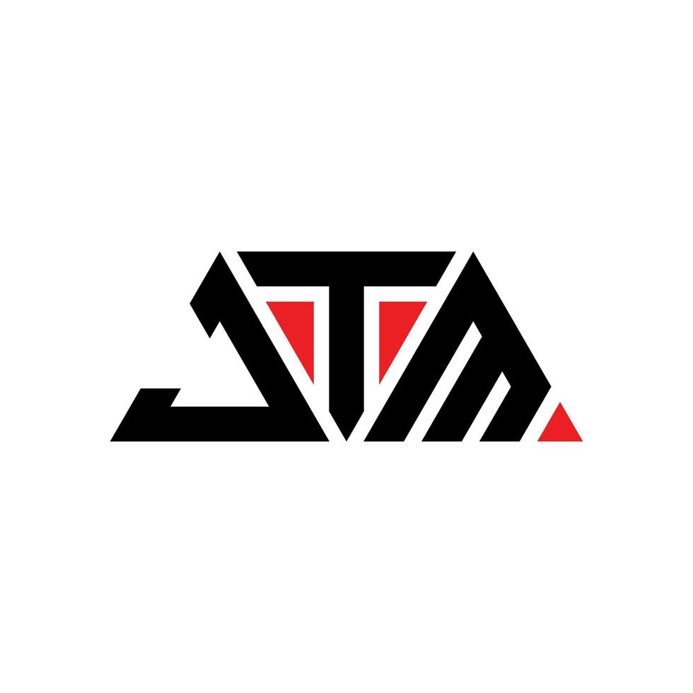 création de logo de lettre triangle jtm avec forme de triangle. monogramme de conception de logo triangle jtm. modèle de logo vectoriel triangle jtm avec couleur rouge. logo triangulaire jtm logo simple, élégant et luxueux. jtm