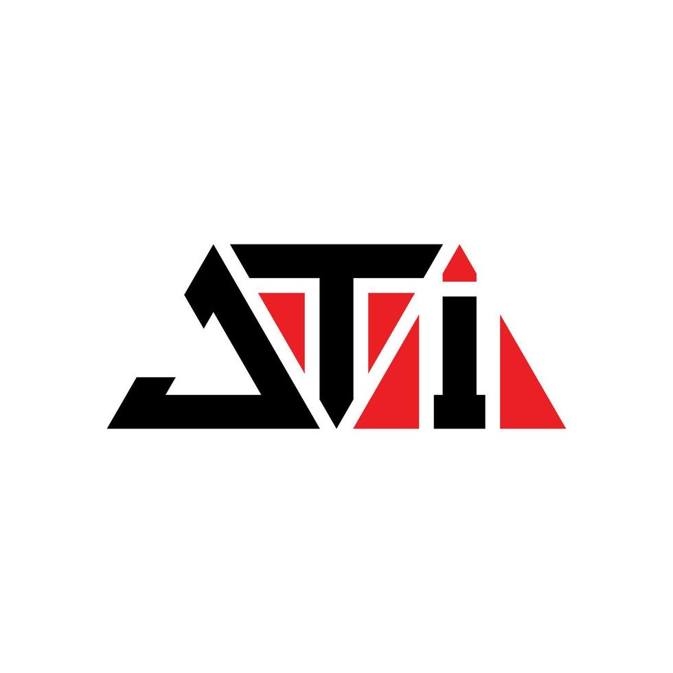 création de logo de lettre triangle jti avec forme de triangle. monogramme de conception de logo triangle jti. modèle de logo vectoriel triangle jti avec couleur rouge. logo triangulaire jti logo simple, élégant et luxueux. jti