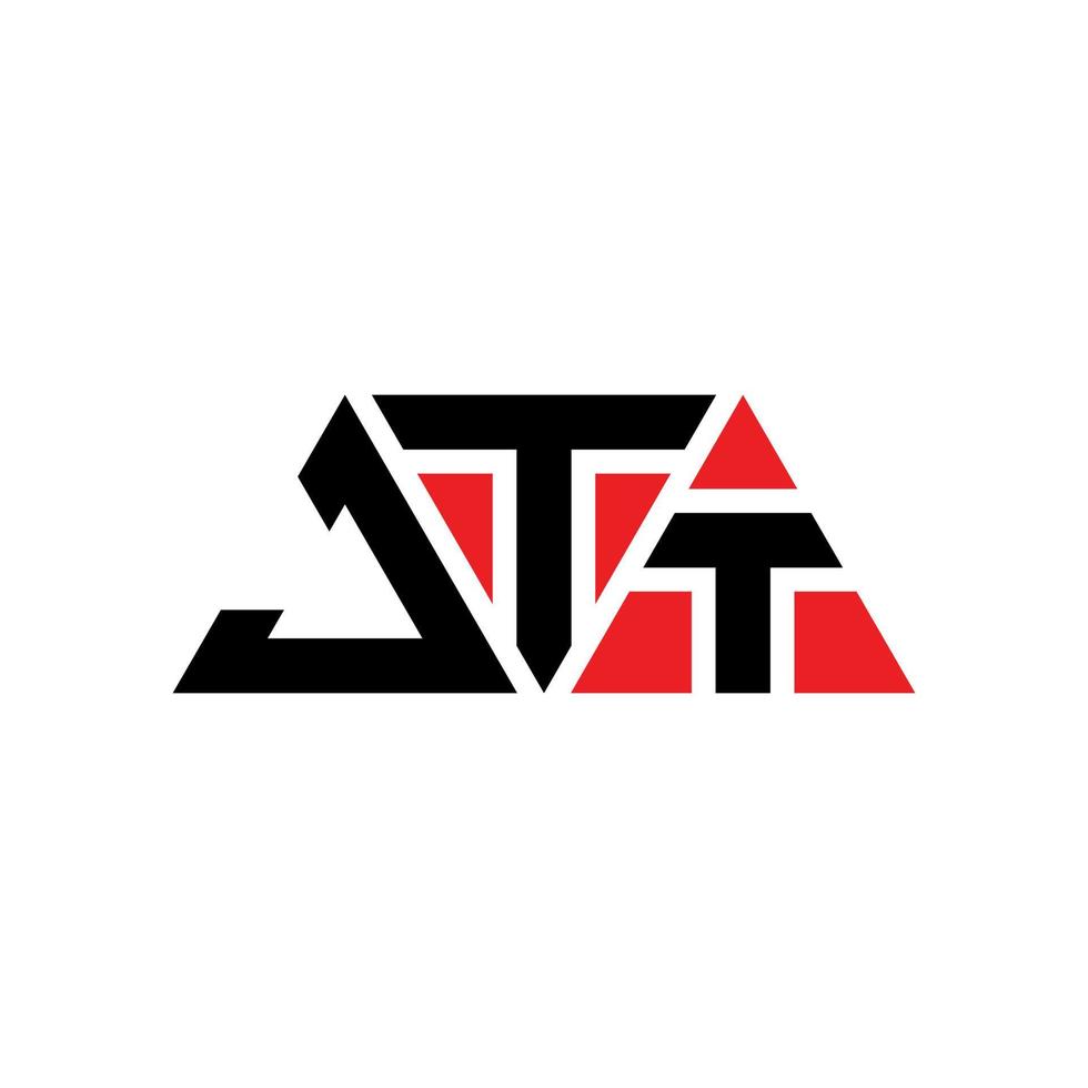 création de logo de lettre triangle jtt avec forme de triangle. monogramme de conception de logo triangle jtt. modèle de logo vectoriel triangle jtt avec couleur rouge. logo triangulaire jtt logo simple, élégant et luxueux. jtt