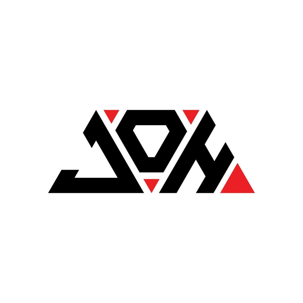 création de logo de lettre triangle joh avec forme de triangle. monogramme de conception de logo joh triangle. modèle de logo vectoriel triangle joh avec couleur rouge. logo triangulaire joh logo simple, élégant et luxueux. Jo