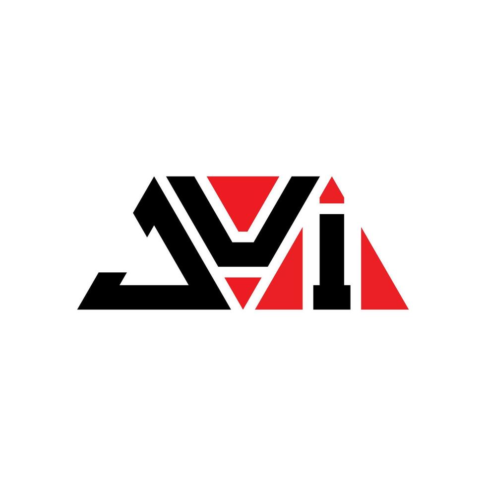 création de logo de lettre triangle jui avec forme de triangle. monogramme de conception de logo jui triangle. modèle de logo vectoriel triangle jui avec couleur rouge. jui logo triangulaire logo simple, élégant et luxueux. jus