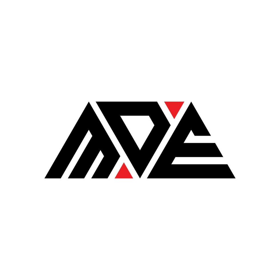 création de logo de lettre triangle mde avec forme de triangle. monogramme de conception de logo triangle mde. modèle de logo vectoriel triangle mde avec couleur rouge. logo triangulaire mde logo simple, élégant et luxueux. mde