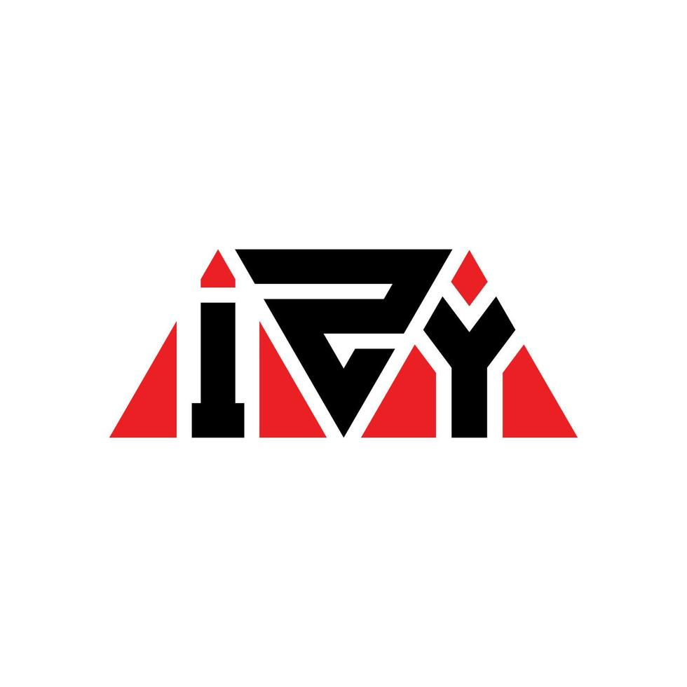 création de logo de lettre triangle izy avec forme de triangle. monogramme de conception de logo triangle izy. modèle de logo vectoriel triangle izy avec couleur rouge. logo triangulaire izy logo simple, élégant et luxueux. izy
