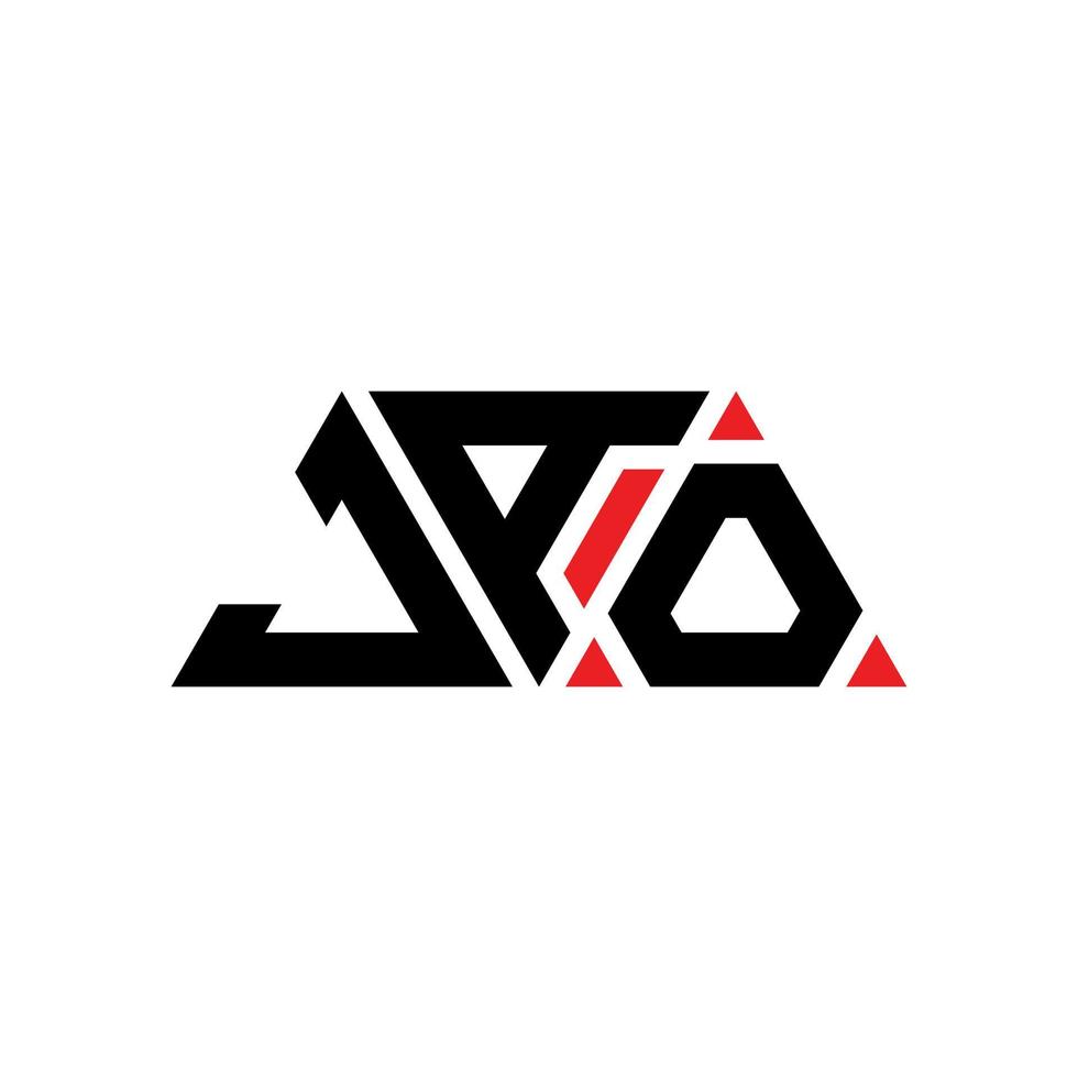 création de logo de lettre triangle jao avec forme de triangle. monogramme de conception de logo triangle jao. modèle de logo vectoriel triangle jao avec couleur rouge. logo triangulaire jao logo simple, élégant et luxueux. jao