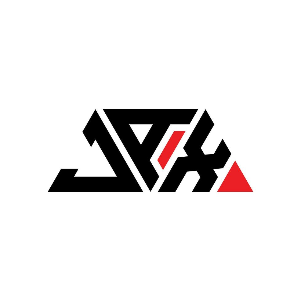 création de logo de lettre triangle jax avec forme de triangle. monogramme de conception de logo triangle jax. modèle de logo vectoriel triangle jax avec couleur rouge. logo triangulaire jax logo simple, élégant et luxueux. jax