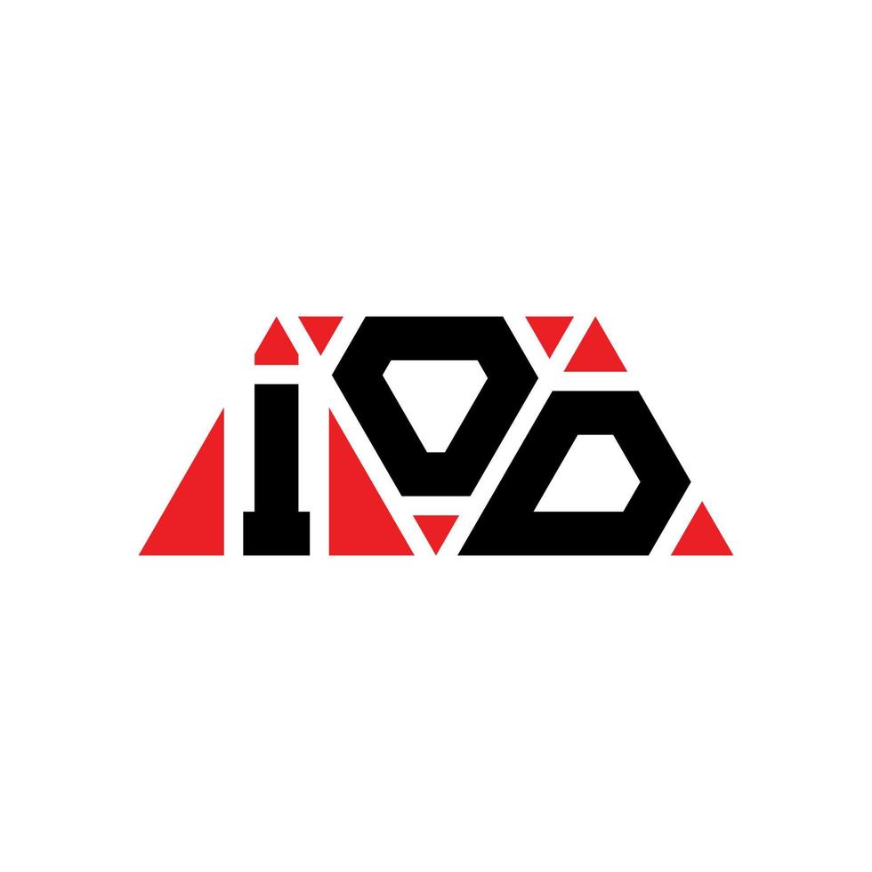 création de logo de lettre triangle iod avec forme de triangle. monogramme de conception de logo triangle iod. modèle de logo vectoriel triangle iod avec couleur rouge. logo triangulaire iod logo simple, élégant et luxueux. iod